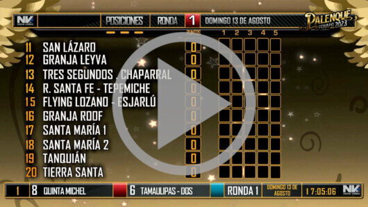 13 de agosto: Derby de 20 partidos y 5 gallos. 1/2